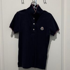 Moncler Dark Blue Polo with Logo